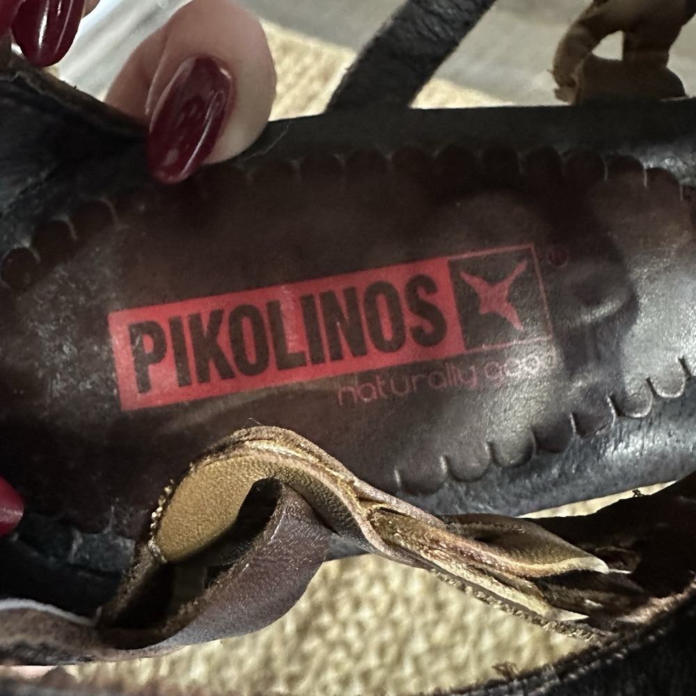 PIKOLINOS Brown Leather Strappy Back-Zip Ankle Strap Sandals 39 8.5 - Picture 9 of 9